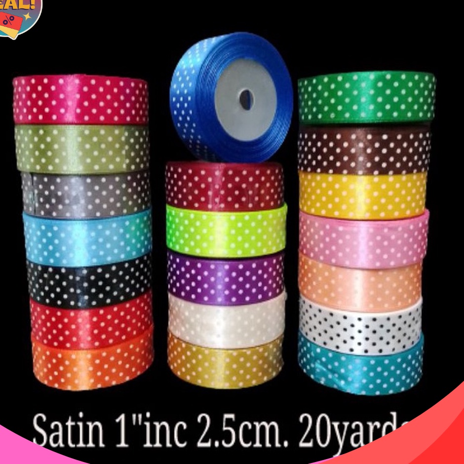 

PELAYANAN CEPAT Pita SATIN POLKADOT 1inc 25mm 2Yards