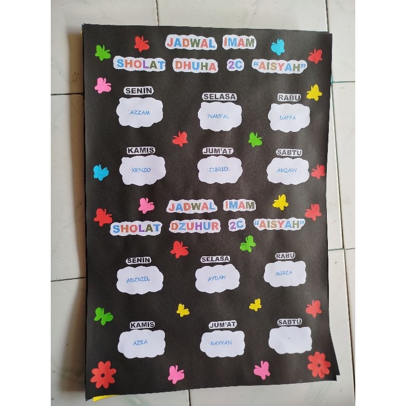 hiasan dinding jadwal imam sholat