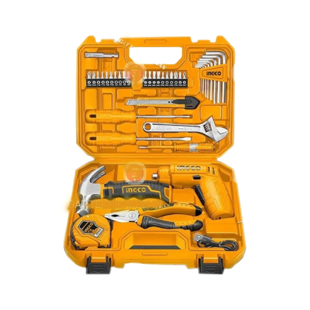 INGCO HKTHP10381 38PCS PAKET TOOL SET MESIN OBENG CORDLESS BOR CHARGER