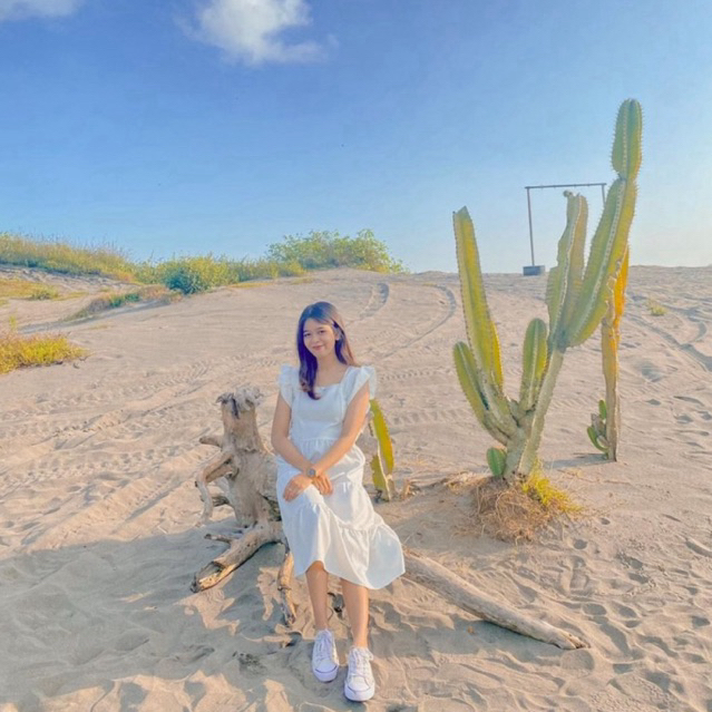 Dress putih midi|Dress midi raffle