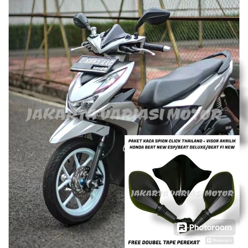 Paket variasi spion click thailand plus visor akrilik honda beat deluxe beat fi new beat new esp fre