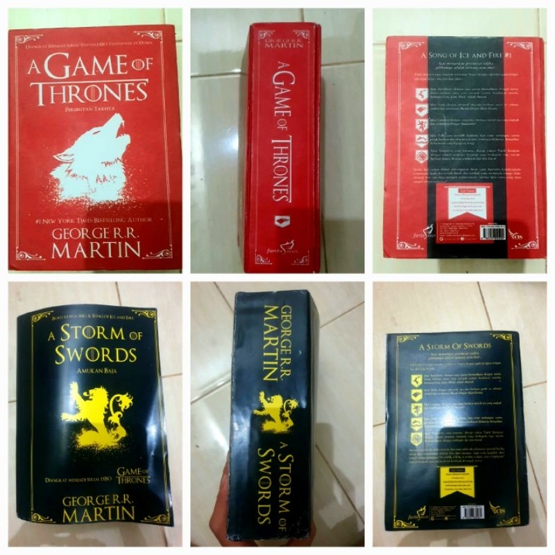 a Song of Ice and Fire BOOK1 dan BOOK3 a Game of Thrones dan a Storm of Swords by George R.R. Martin