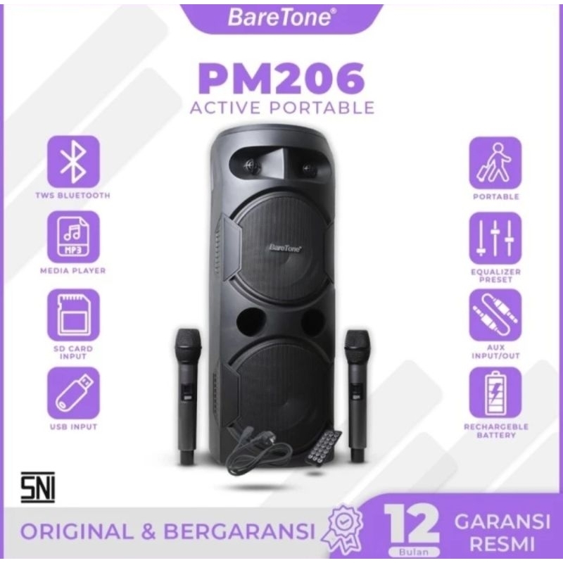 Baretone Speaker Portable Baretone PM206 Party Box