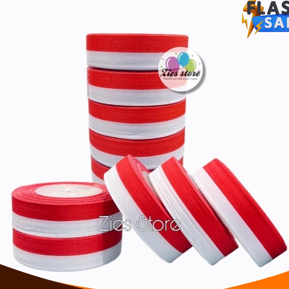 

KUALITAS TAK TERKLAHKAN Pita satin merah putih ukuran 1inch pita 17 agustus merah putih 25cm