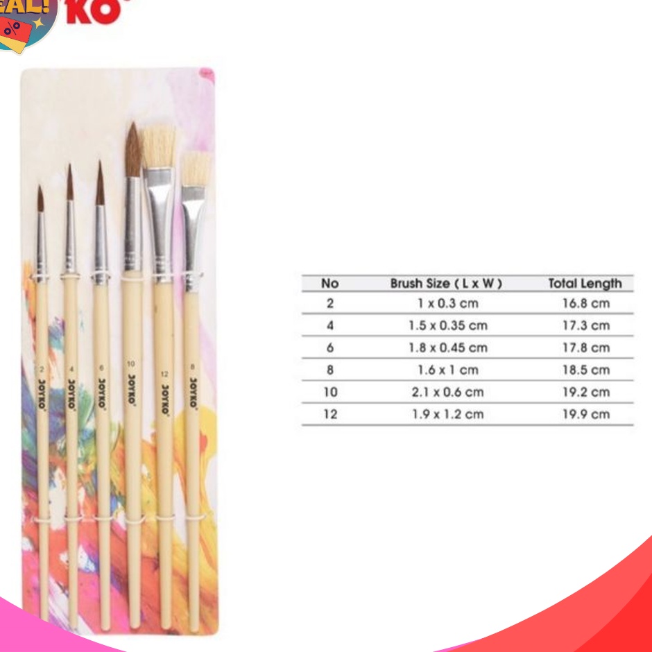 

DISKON HEBOH HINGGA 5 Brush Kuas Cat Air Lukis Acrylic BR1