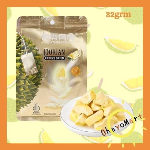 

TYL Ursnacks freeze dried Durian Snack buah kering rasa Durian 32grm Nyaman