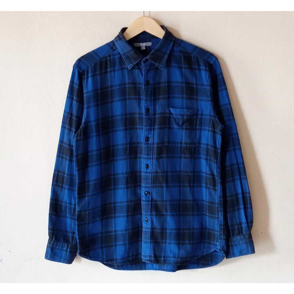 kemeja flanel shirt uniql0 second kemeja uniqlo kemeja pria