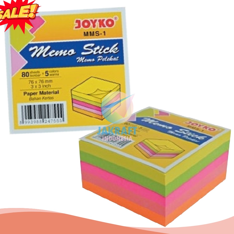 

DISKON DAHSYAT 4 Lembar Kertas Memo Stick Tempel 5 Warna MMS1 Mix Color Sticky Note 76 x 76 Cm