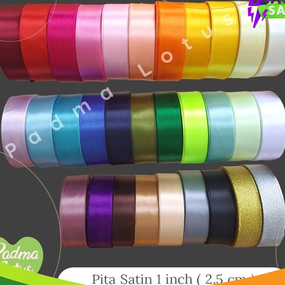 

FESTIVAL DISKON Pita Satin 1 Inch per roll banyak warna