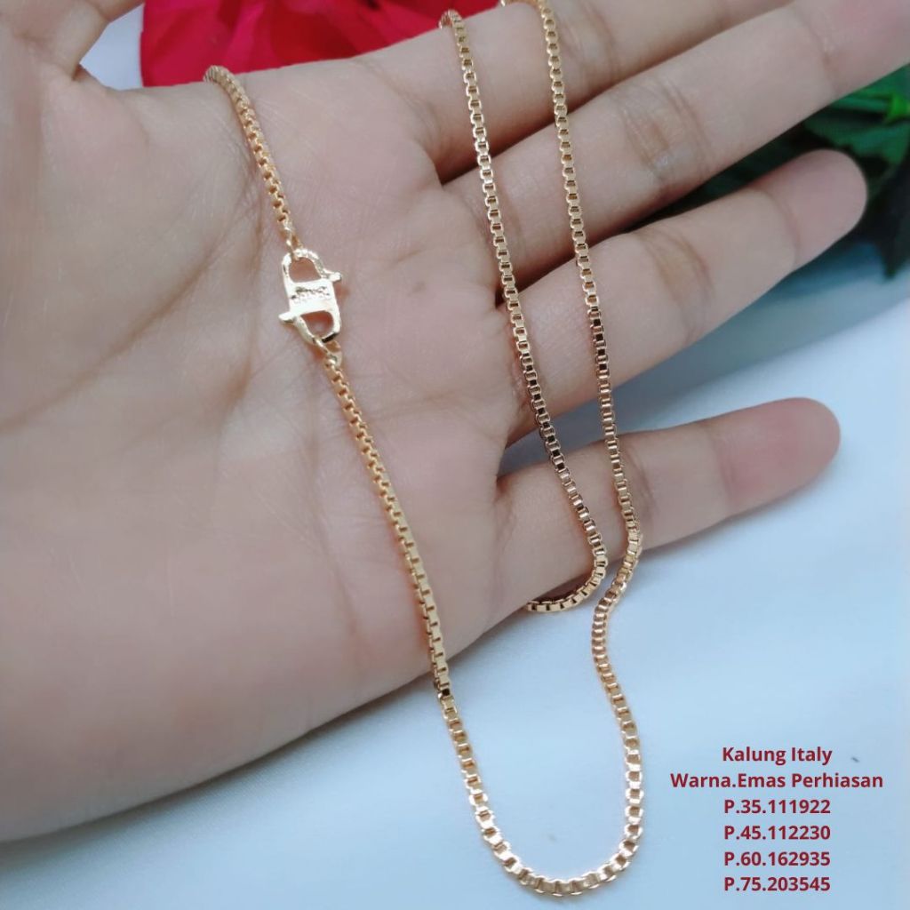 Kalung Italy Titanium Xuping Perhiasan Aksesories Lapis Emas