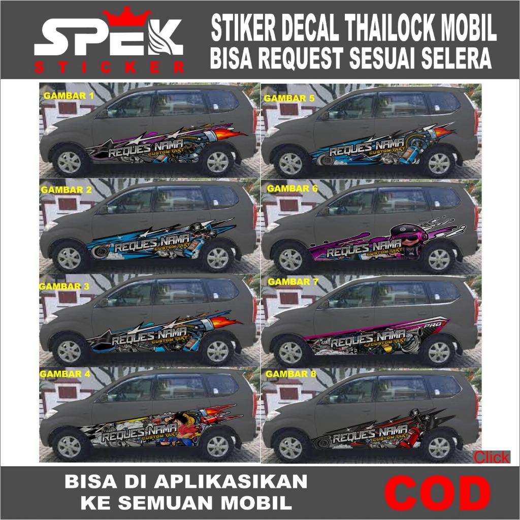 STICKER DECAL MOBIL AVANZA/XENIA OLD 2004-2011 BISA REQUEST SESUAI SELERA 6