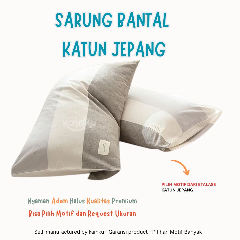Tambah Sarung Bantal Jepang Sarung Guling Katun Jepang