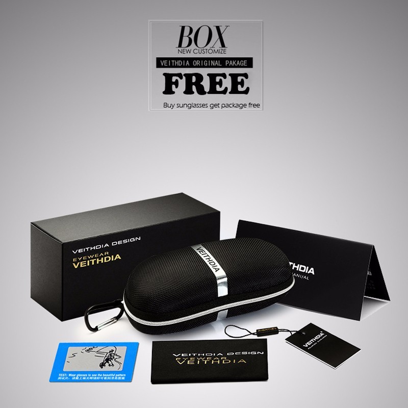 Original Veithdia Kacamata Aviator Original Polarized Kaca Mata Hitam Anti Sinar Uv Matahari 1306