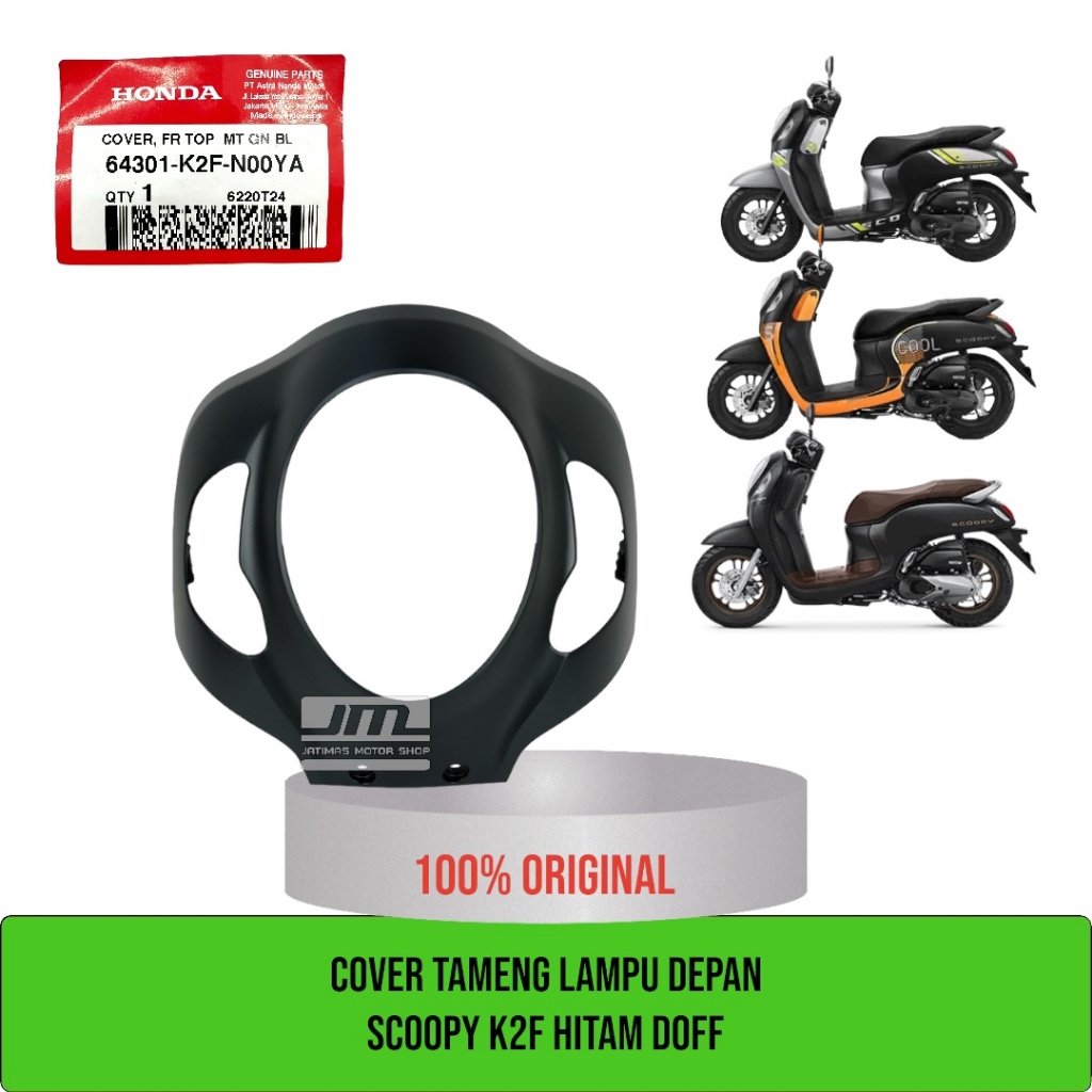 Cover tameng lampu depan scoopy K2F hitam doff 64301-K2F-N00YA