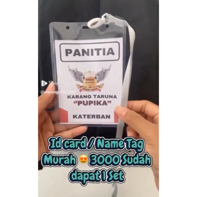 

ID card panitia, ID NAMA set , Name Tag set || Sehari langsung Jadi