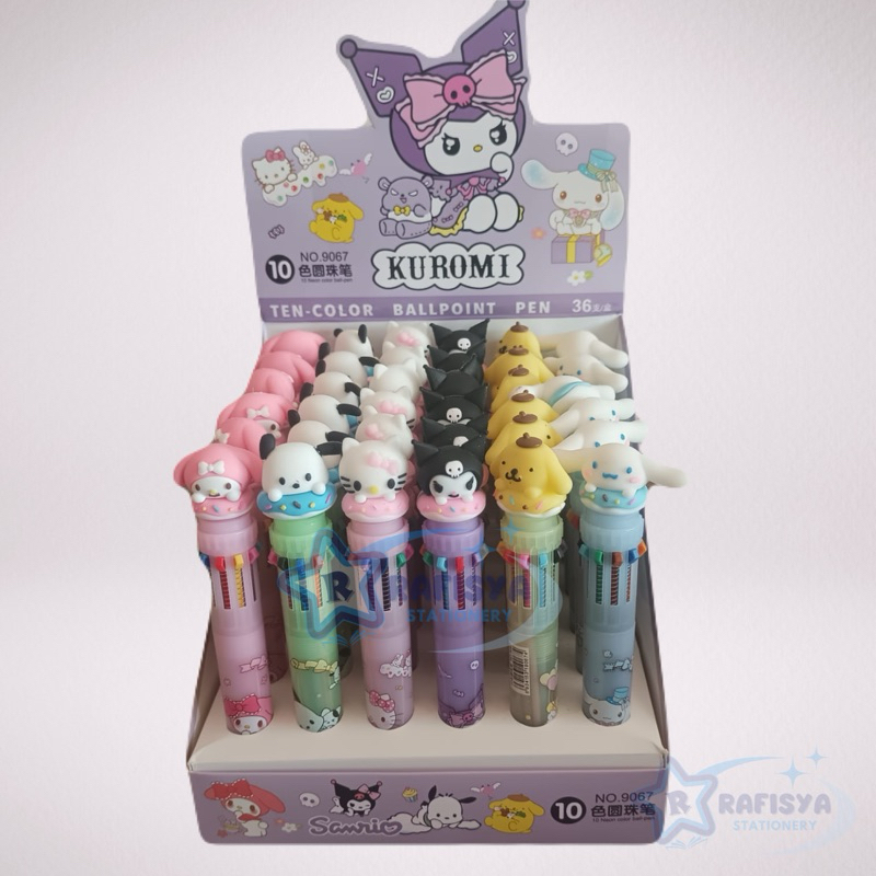 

[1 pcs] motif Sanrio pulpen 10 warna / pulpen besar cetek / pulpen cetek 10 warna