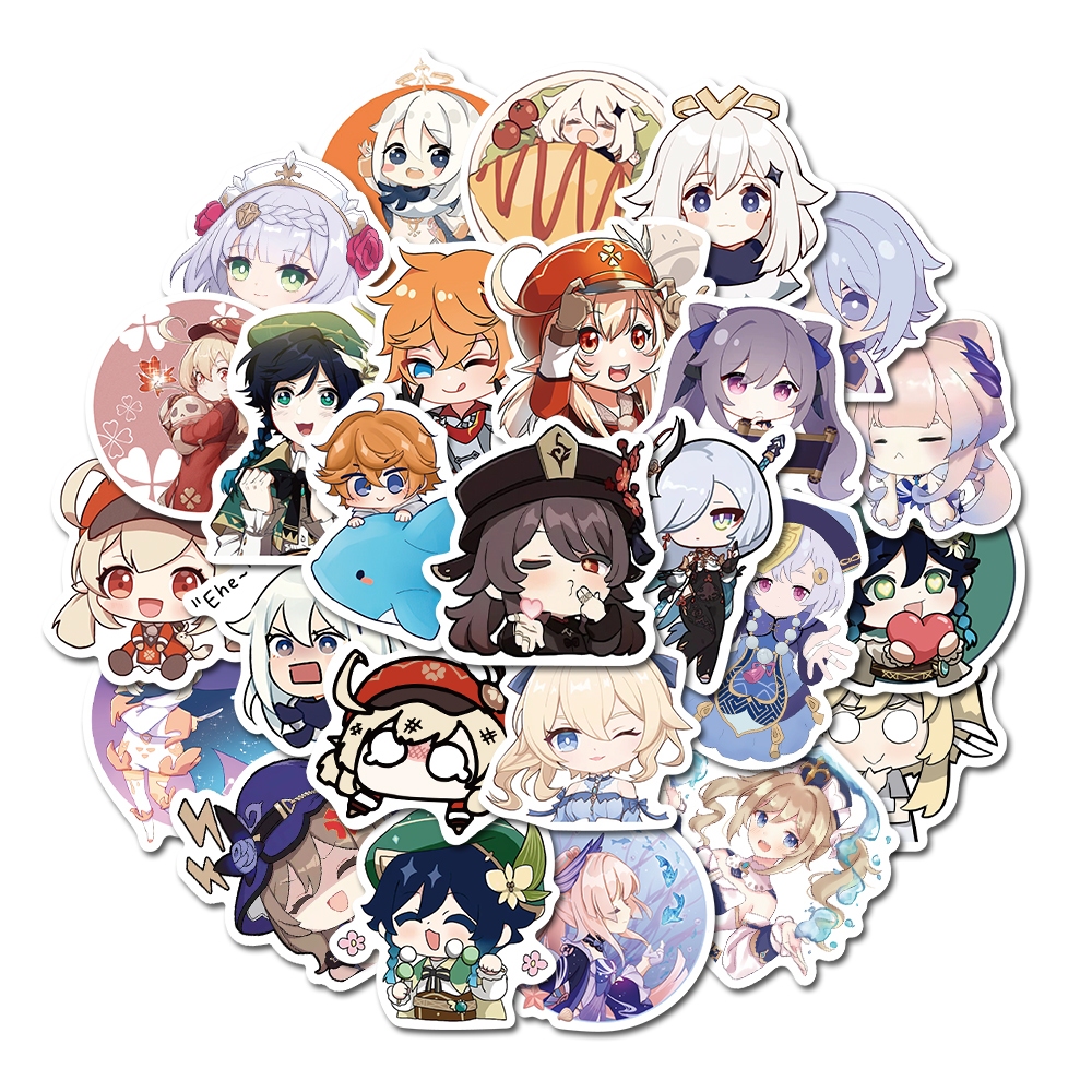 

[150pcs]Stiker Lucu Genshin Impact Stiker Kartun Stiker Pack Permainan Decal Vinyl Stiker Anti Air-Sticker Aesthetic Stiker Buku Journal Koper Casing HP Gitar Laptop Helm Motor