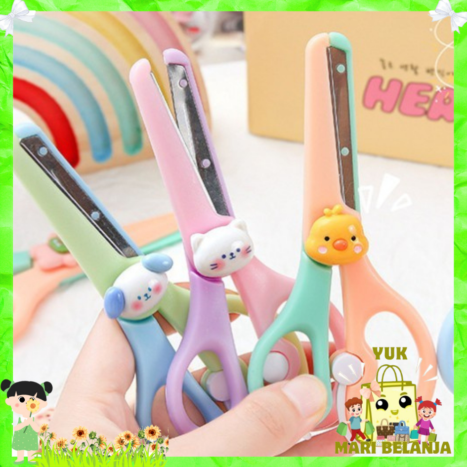

YMB Gunting Portabel Mini Scissors Gunting Lucu Alat Tulis Anak Sekolah Kartun Diy Motif Karakter Hewan Lucu