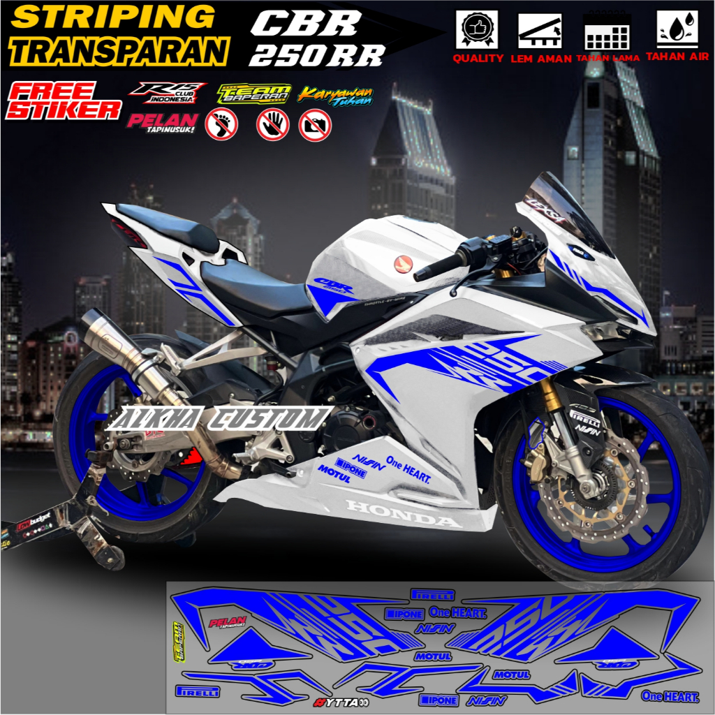 STRIPING TRANSPARAN CBR 250 RR STIKER CBR 250 RR