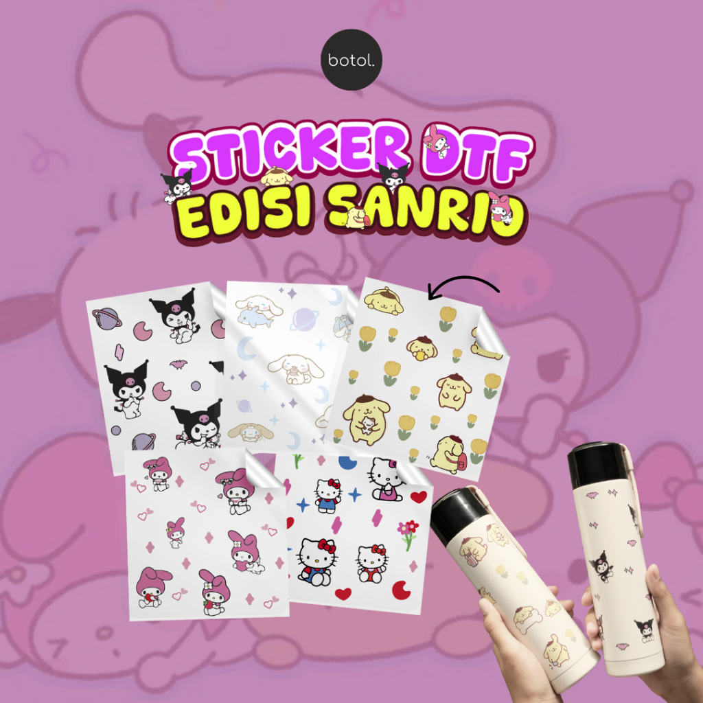 

STIKER UV DTF - SANRIO EDITION / STIKER KOTAK MAKAN / STIKER TUMBLR / STIKER MEJA