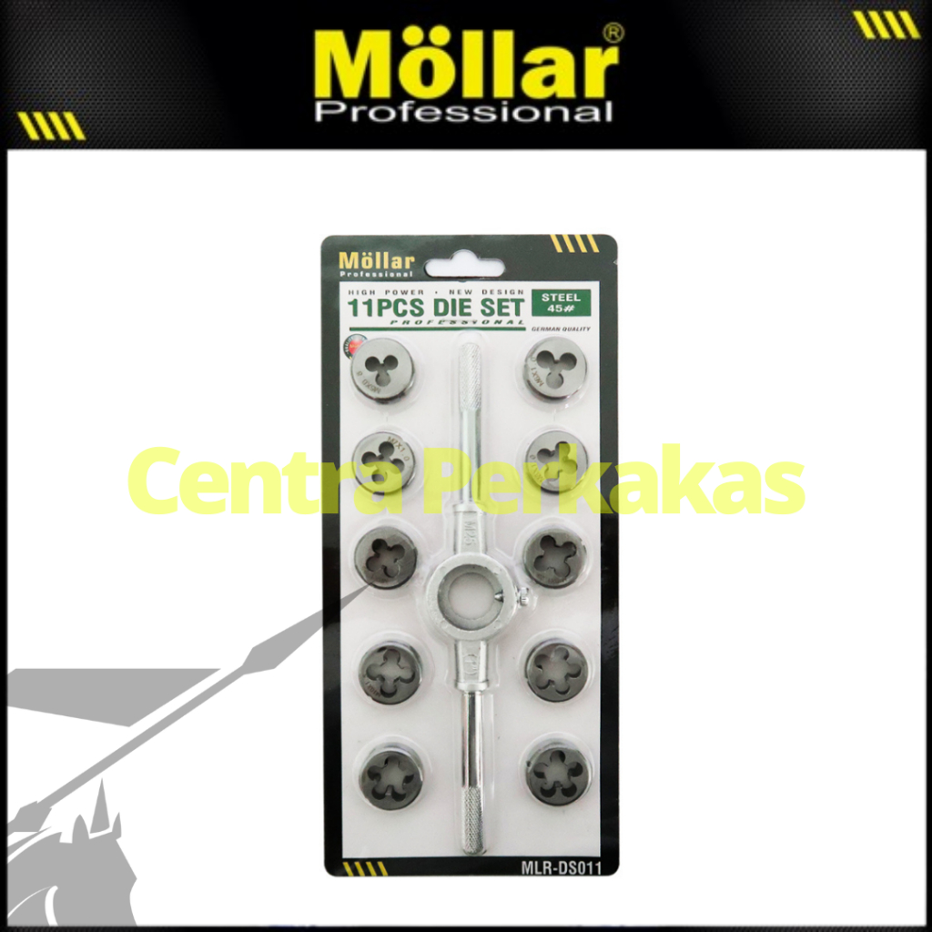 Die Set 11Pcs Mollar Mata Senai Ulir Drat Baut Luar