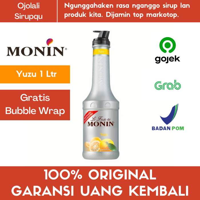 

Monin Puree Fruit Mix Yuzu 1 Ltr / Toping / Fruitmix / Cafe / Topping
