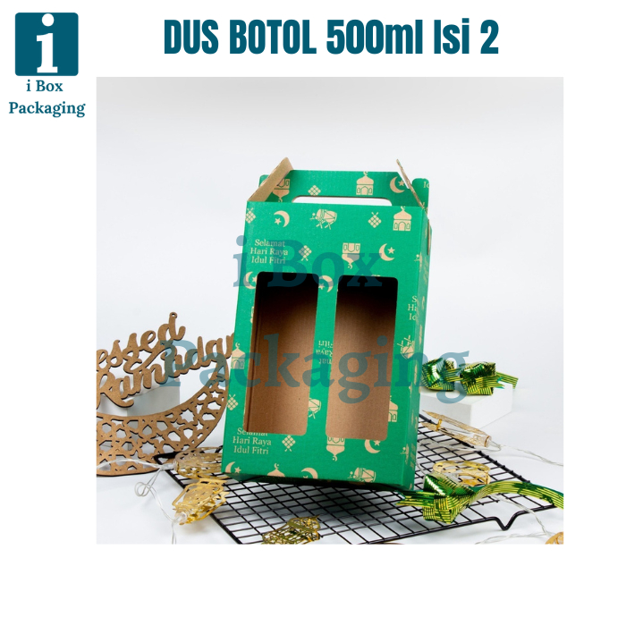 [ 10 pcs ] Dus Botol Kale 500 Ml Isi 2 Lebaran Box Packaging Hampers Botol Minuman Parcel Idul Fitri