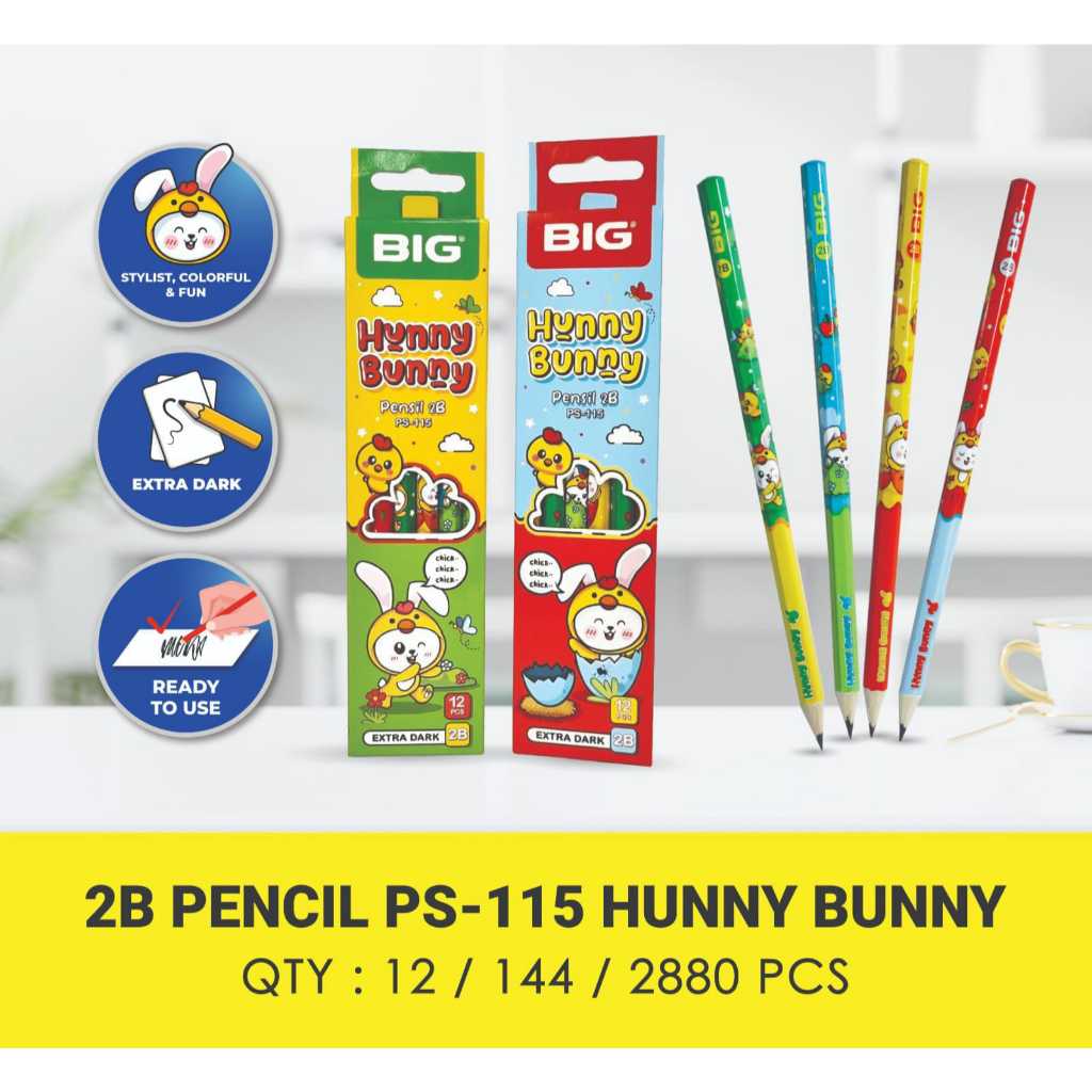 

Pensil Big 2B Type PS-115 PS-117 isi 12 buah/Souvenir Ulang Tahun