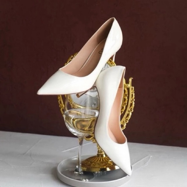 Heels Posu High Heels wanita Hak tinggi 8cm Heels putih sepatu wanita size 37 new posu arla preloved