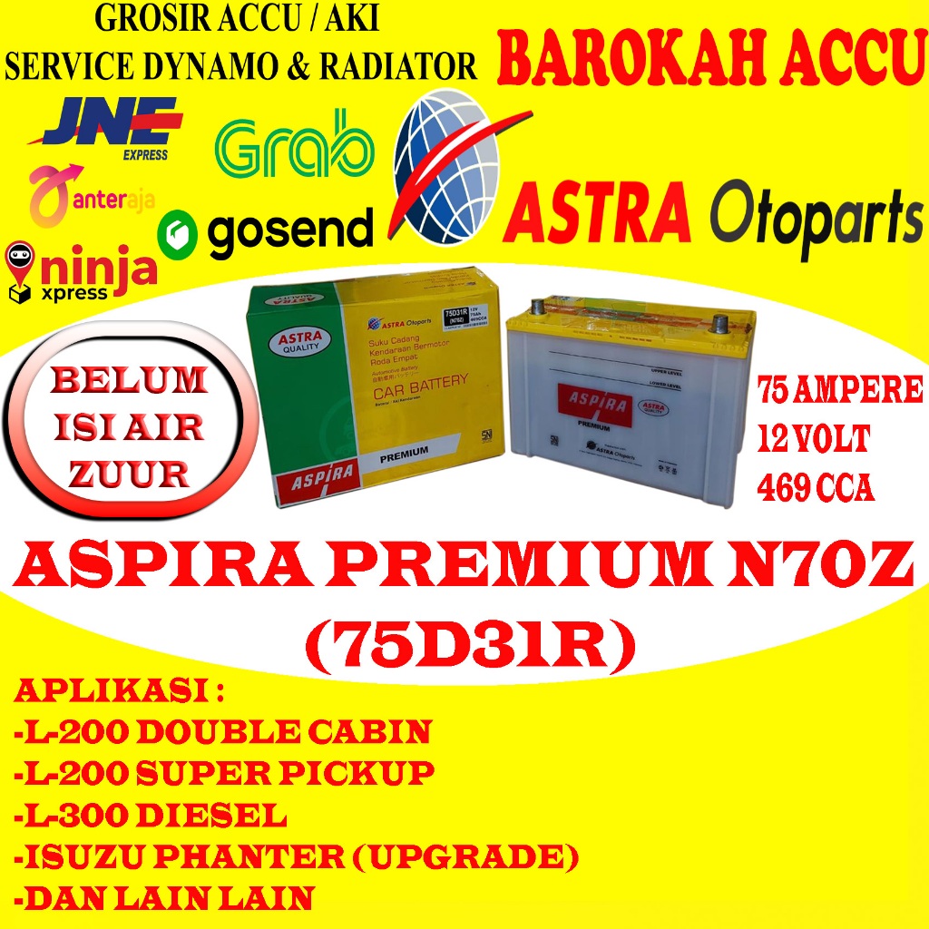 AKI ASPIRA PREMIUM N70Z / 75D31R , 75 AH ASTRA OTOPARTS