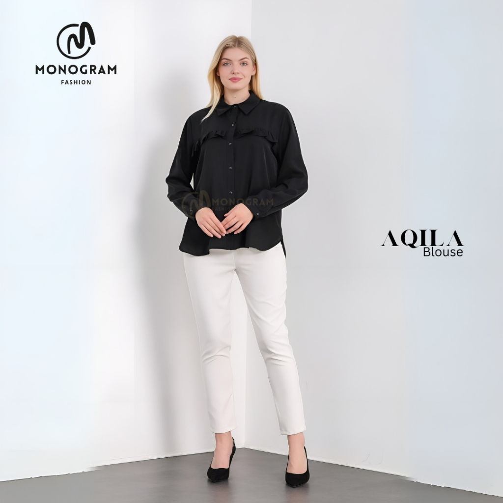 Blouse Blus Atasan Wanita Aqila By Monogram Fashion