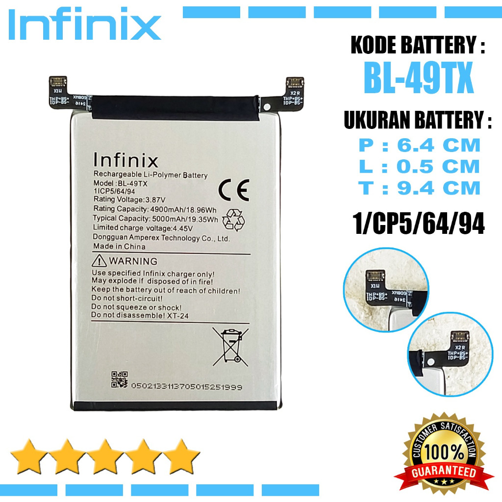 Baterai Battery Original Infinix BL-49TX / BL49TX Compatible Hp Infinix Note 30 - X6833B - X6711 Bat