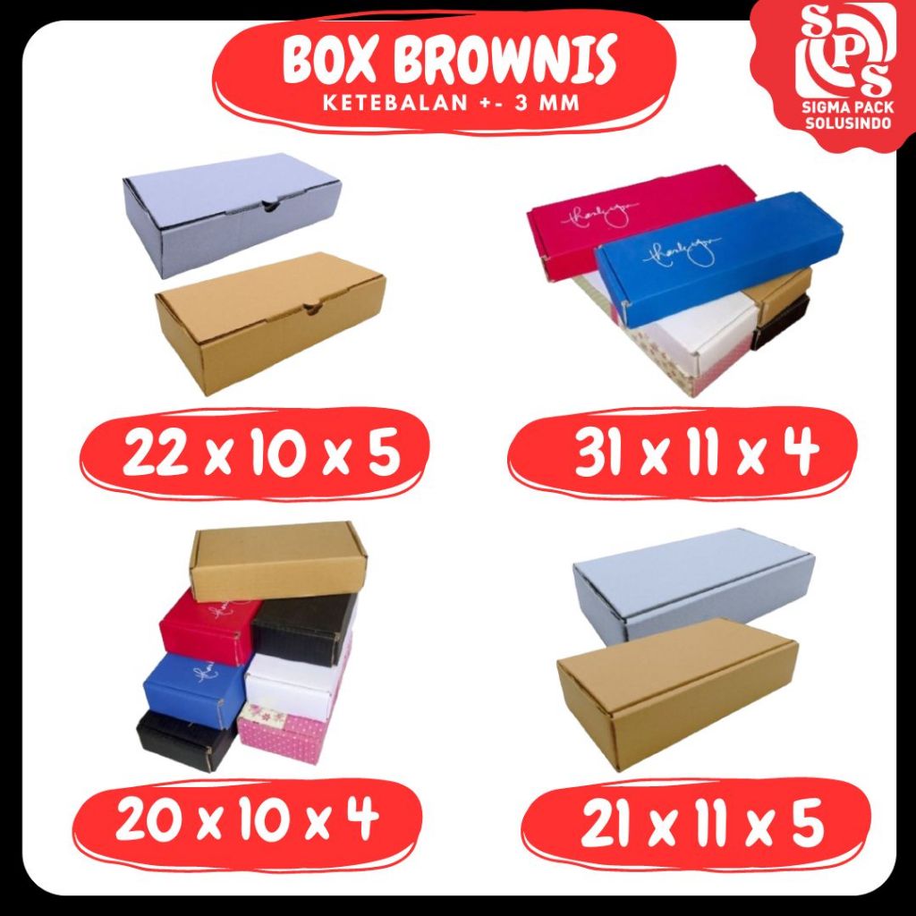 

Kardus Brownis 20x10x4 LS / 21x11x5 LD / 22x10x5 LD / 31x11x4 LS Box Dus Packing Kotak Kemasan Karton Brownis Souvenir Hampers Minyak Wangi Kosmetik Fix