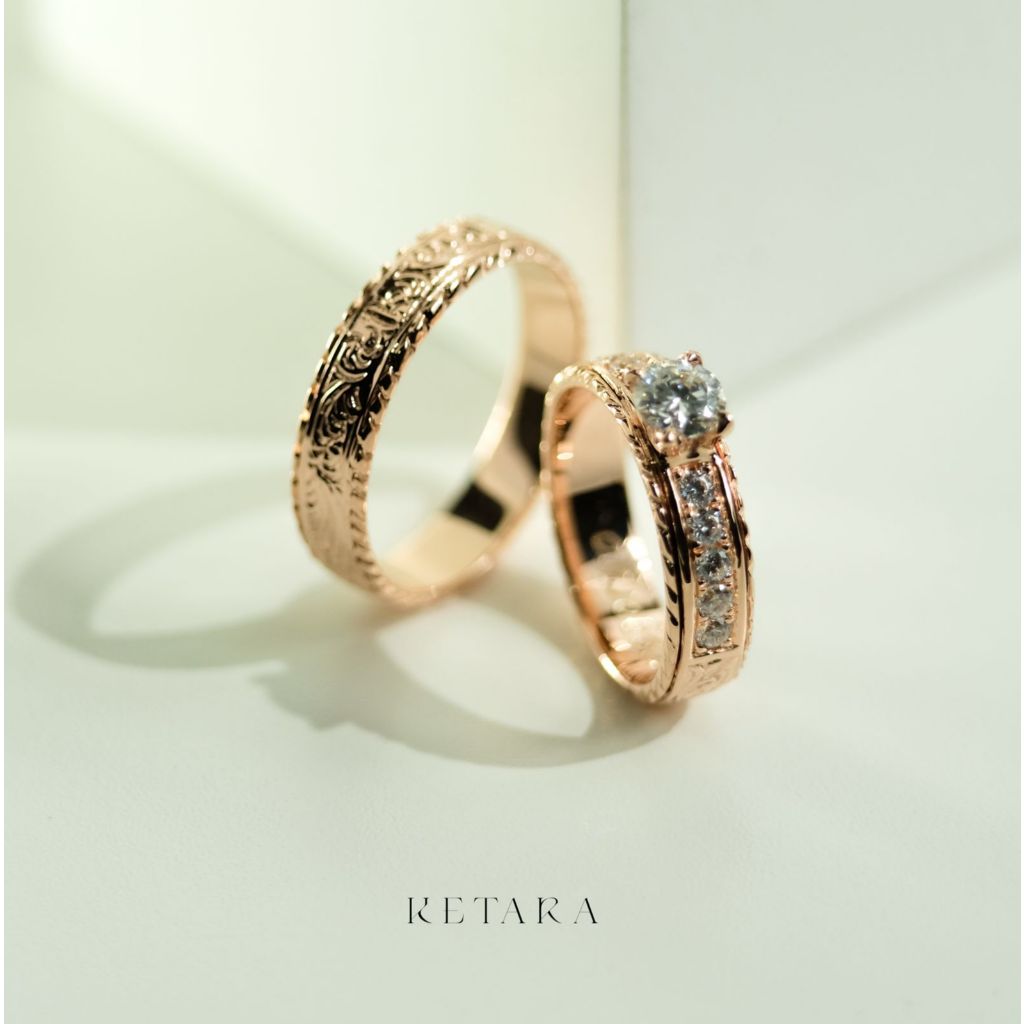 Cincin Kawin Tunangan Cincin Tunangan Cincin Couple Perak Silver Ketara Jewelry