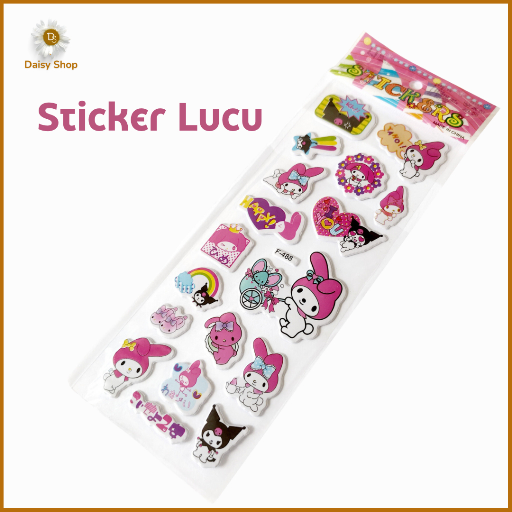 

(DS) [Isi 5 pcs] Sticker Anak 3D Timbul Motif Sanrio Edition Melodi / Stiker Motif Melodi Pink Murah