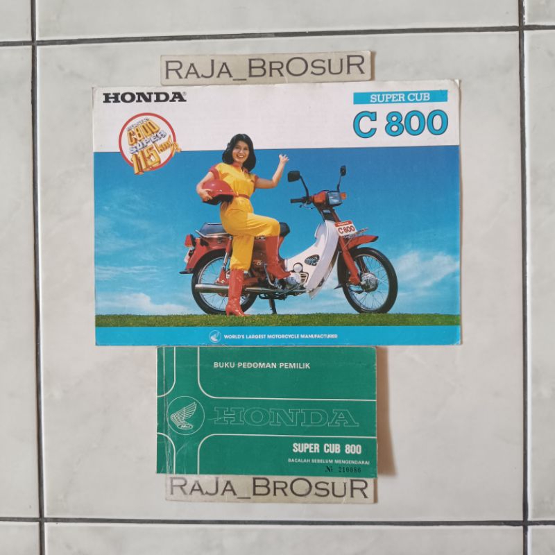 Buku pedoman pemilik + Poster brosur katalog leaflet jadul lawas Honda Super Cub C800 C 800 Cub800 C