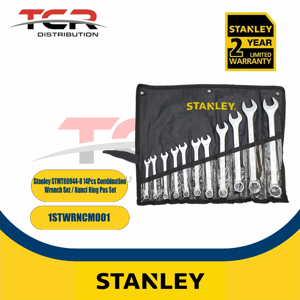 Stanley STMT80944-8 14Pcs Combination Wrench Set / Kunci Ring Pas Set