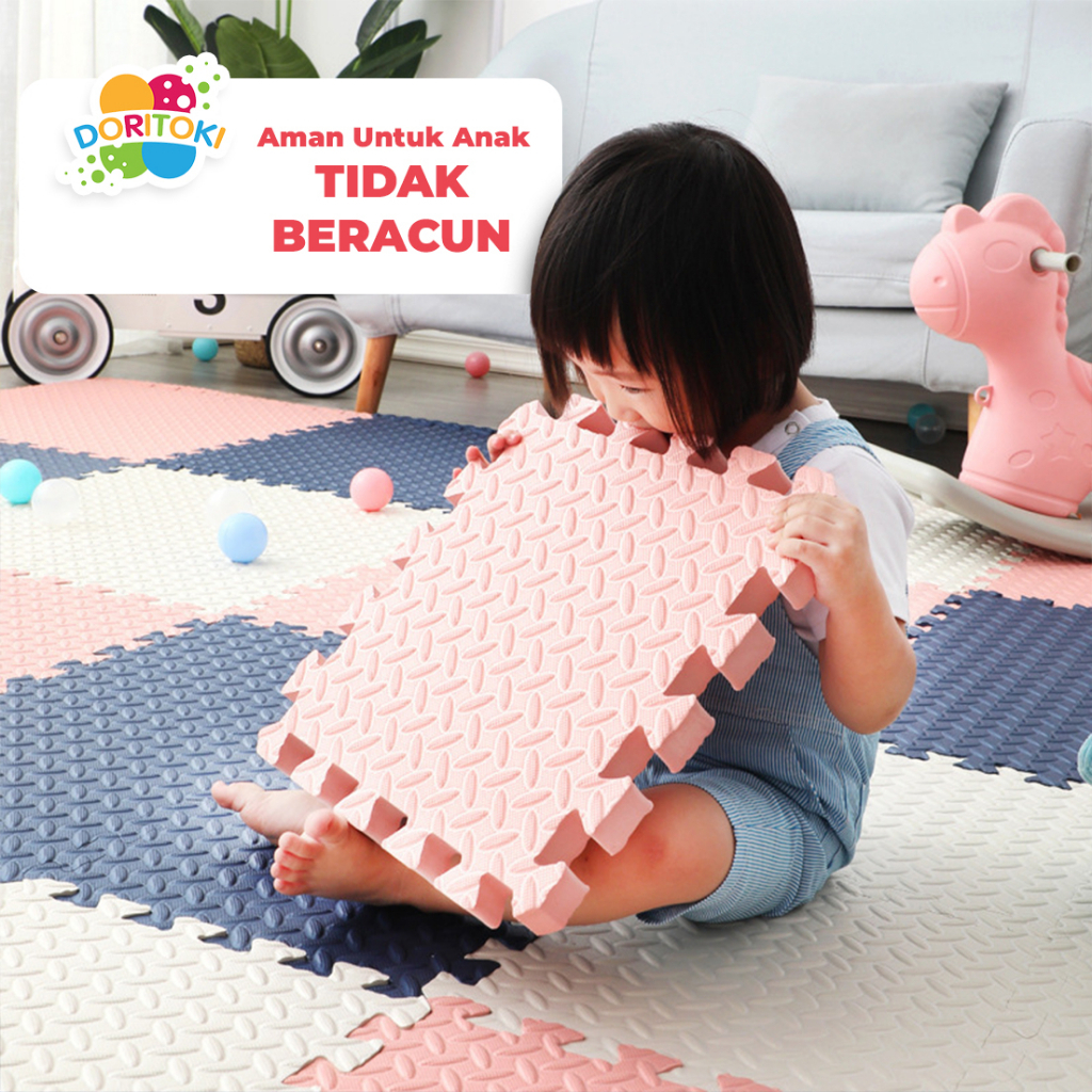 Doritoki 60x60cm Matras Puzzle PE Karpet Puzzle Anak Playmate Bayi Puzzle Lantai Matras Bayi Karpet 