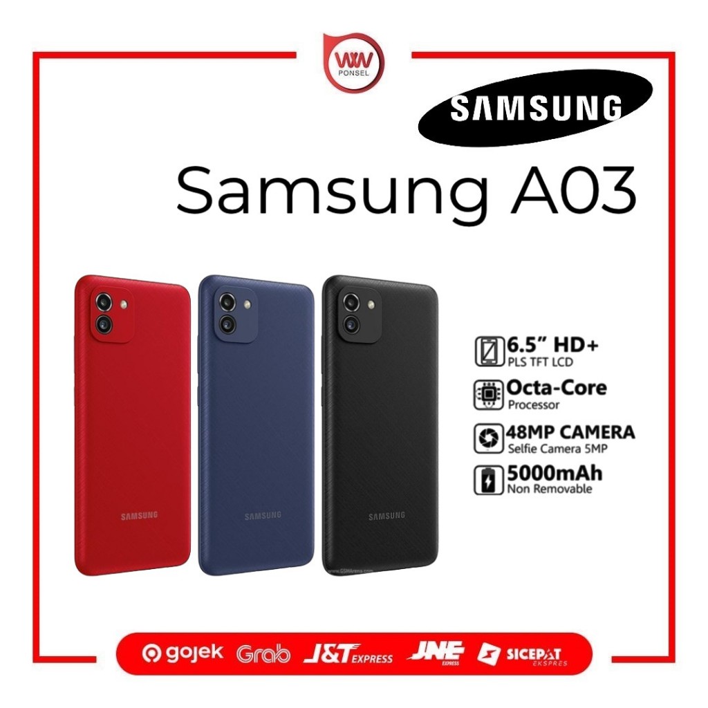Hp Samsung A03 Ram 4GB Internal 64GB Garansi Resmi