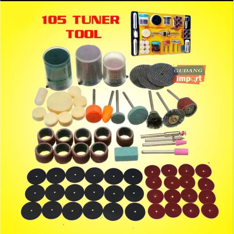 Mata Gerinda Mini Aksesoris Mata Tuner Bor Mini Die Grinder Mata Gerinda Mini grinder set 105 Pcs