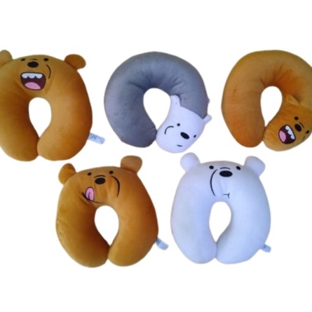KP8 JJ Bantal Leher Panda Family Headrest Panda Family