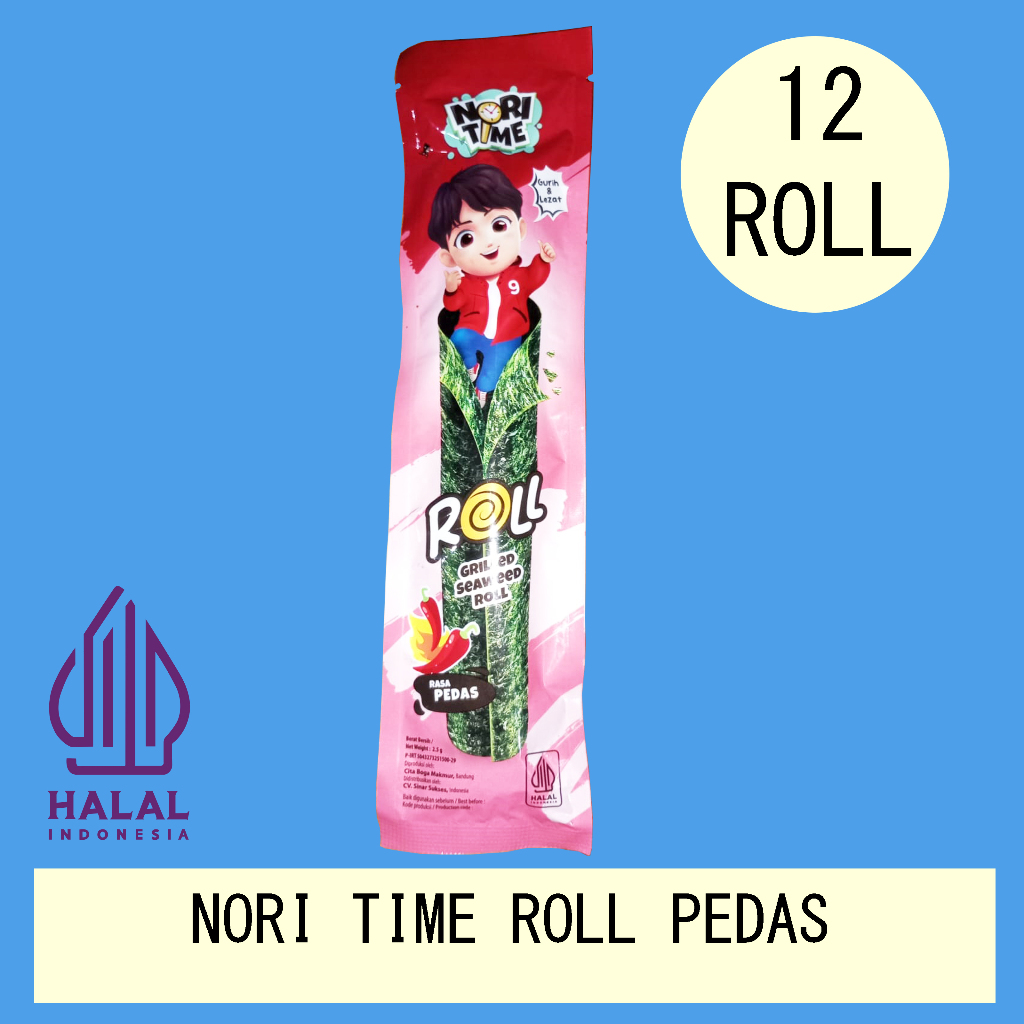 

NORI TIME ROLL RUMPUT LAUT PEDAS MAKANAN RINGAN SNACK BOX ISI 12 SACHET FANTASIA DENGAN PAKING AMAN