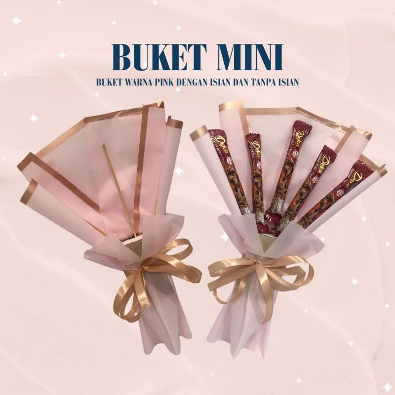 

BUKET MINI KOSONG DAN ISI SNACK KERTAS PINK