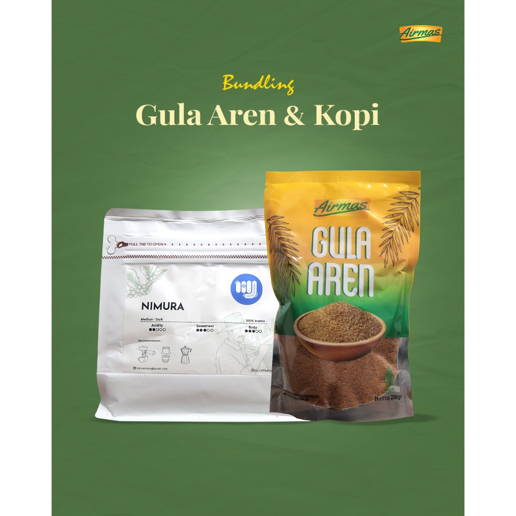 

Airmas - Bundling Gula Aren Semut Bubuk 200gram & Kopi Arabika 250gram Free Packing Dus