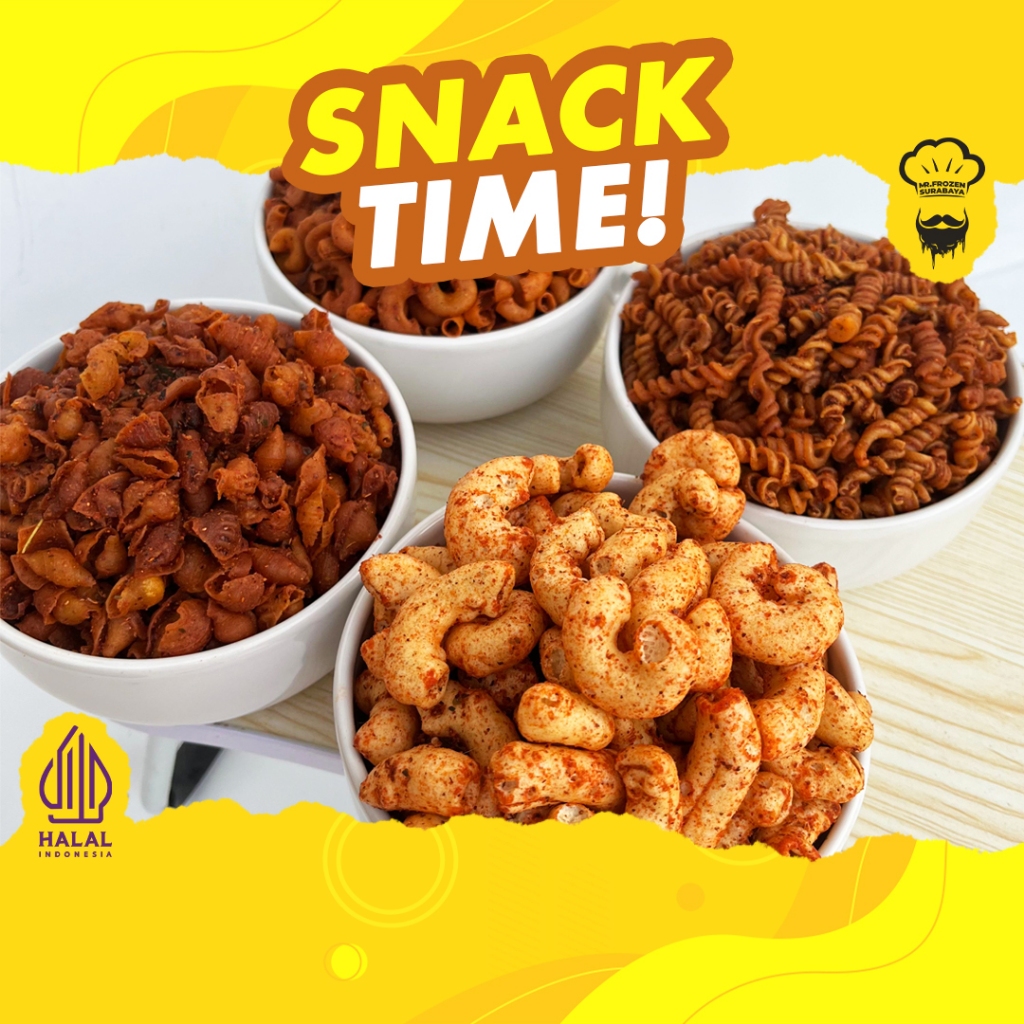 

[250 GR] Makaroni Guling Pipa Spiral dan Keong Bumbu Cikruh Daun Jeruk