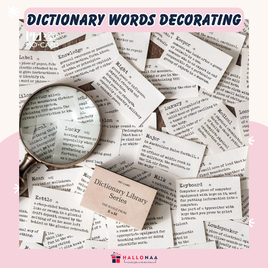 

[10 pcs] Dictionary words decorating Paper vintage aesthetic untuk journaling scrapbook botanical | HALLONAASTORE