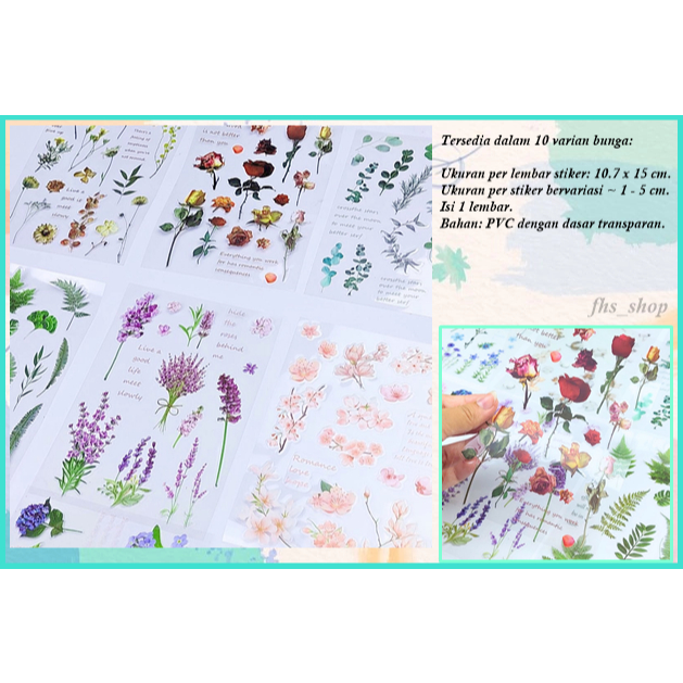 

Stiker Aesthetic Sticker Pet Sticker Aesthetic Stiker Lucu Stiker Jurnal Fresh Flower Flake Stickers