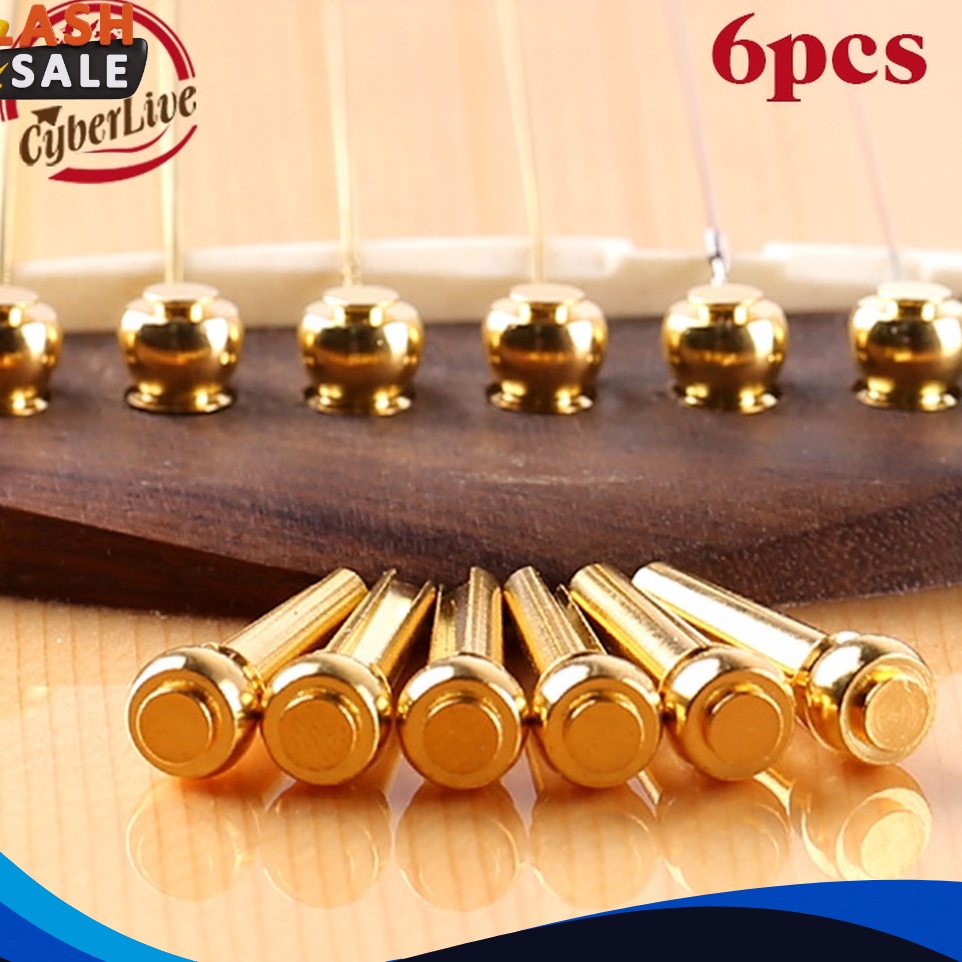GROSIR 6pcs Bridge Gitar Akustik Bahan Tembaga Pin Bridge Gitar Logam