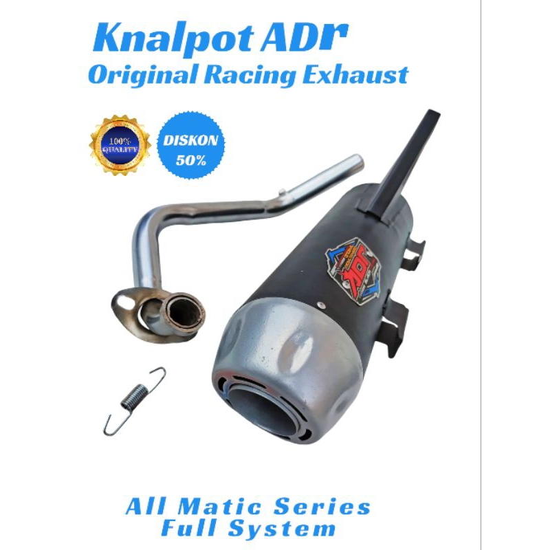 KNALPOT STANDAR ADR ORIGIMAL RACING EXHAUST ALL MATIC SERIES, VARIO, BAET, MIO, SCOOPY, PCX, NMX, AE