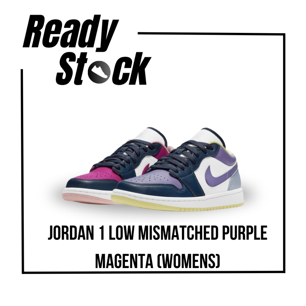 Nike Air Jordan 1 Low Mismatched Purple Magenta Womens
